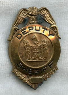 Old New Jersey Stock Deputy Sheriff Badge