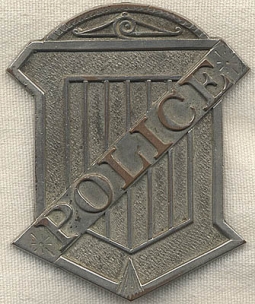 Unique Old "Stock" Police Radiator-Syle Badge