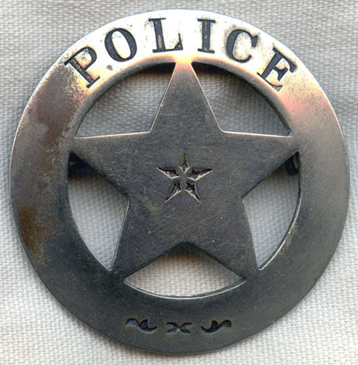 Great Old West Police Circle Star Badge with 