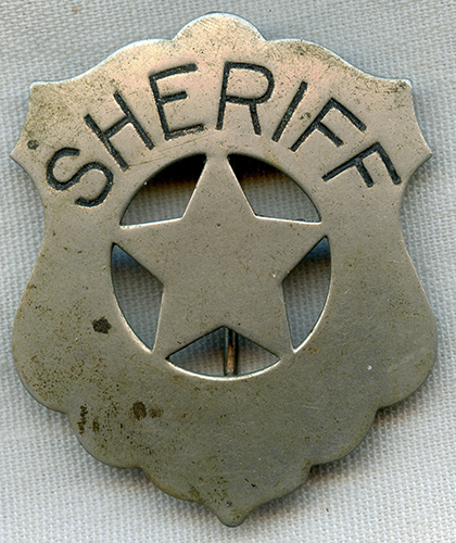 Great Old West 1880's-90's Full Sheriff Circle Star Cut Out Shield ...