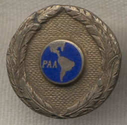 Scarce Late 1930's Pan Am Flight Crew Hat Badge in Gilt Sterling