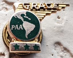Early 1940's 10K PAA GRACE (Later PANAGRA) 15 Year Service Lapel Pin by Balfour
