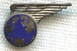 Late 1940s Pan Am One Year of Service Lapel Pin in Sterling Silver with Pinback by Balfour