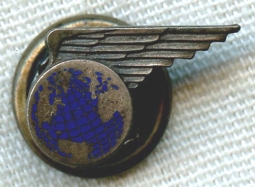 Late 1940s Pan Am One Year of Service Lapel Pin in Sterling by Balfour