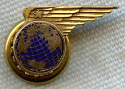 Late 1940s PAA Pan American Airways 5 Years of Service Lapel Pin in 10K Gold by Balfour
