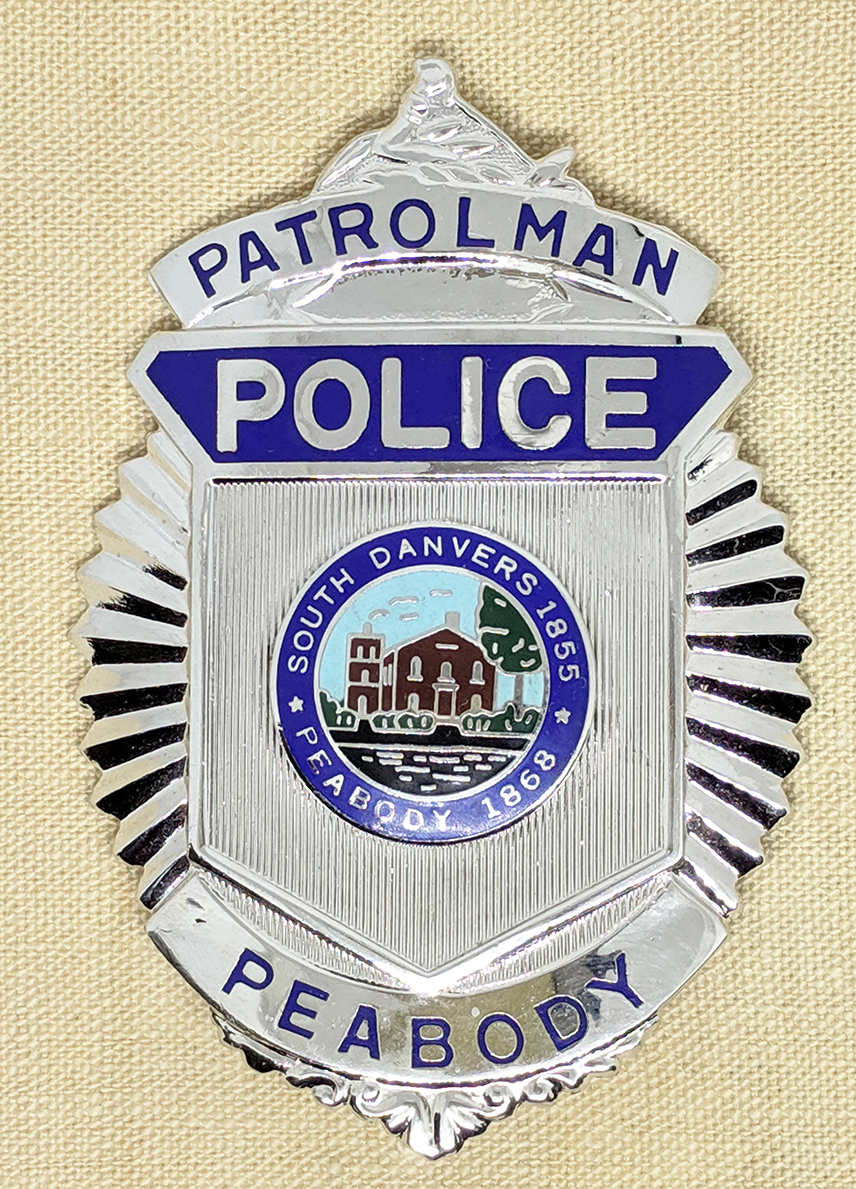 Vintage 1970s - 80s Peabody Massachusetts Police Patrolman Badge ...