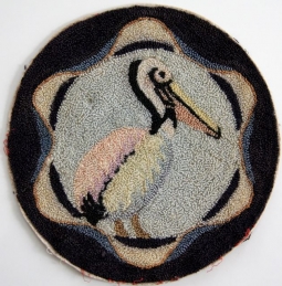 Unknown 1930's - WWII Beautiful Large Chain Stitch Pelican Patch Possibly USAAF or USN / USCG