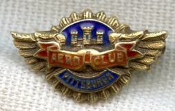 1910s-1920s Aero Club of Pittsburgh Lapel Wing in 14K Gold