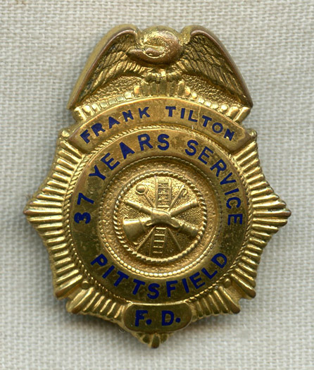 1940s Pittsfield, New Hampshire Fire Department Retirement Badge of ...