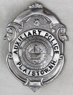 1930's - 1940's Plaistow, New Hampshire Auxiliary Police Badge