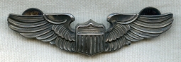 Circa 1944 USAAF Pilot Wing in Sterling by Amico with Clutch Backs