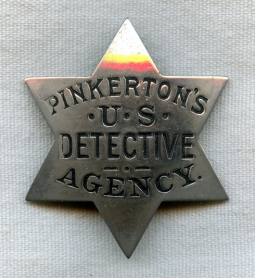 Pinkerton's US Detective Agency 6-Point Star Circa 1900 with Paperwork