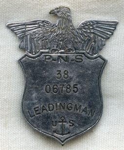 1930s-WWII Portsmouth Naval Shipyard Leadingman Badge for Submarine Worker