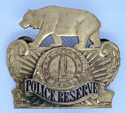 Scarce 1940's Los Angeles Police Reserve Hat Badge