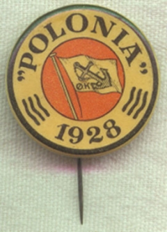 1928 Celluloid Steamship "Polonia" Pin