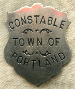 Great Ca 1890's-1900's Portland, Texas Constable Badge