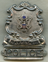 1930's-WWII Portsmouth NH Navy Yard Police Hat Badge in Excellent Condition.
