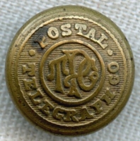 Small 1890s Postal Telegraph Company Messenger Uniform Button