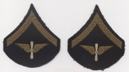 Pair of 1920s US Army Air Corps (USAAC) PFC Rank Insignia