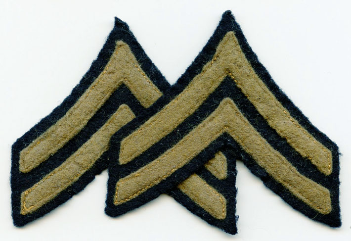 Pair of Early WWII Corporal Rank Stripes in Felt on Wool: Flying Tiger ...