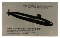 Plaque Plate for USN Submarine USS Thresher SS(N)593 (Pre-Sinking )