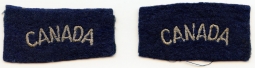 WWII Pair of Royal Air Force (RAF) Canadian Volunteer Battle Dress Shoulder Title