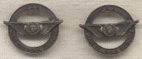 Pair of WWII Civil Aeronautics Administration (CAA) Sterling Collar Insignia