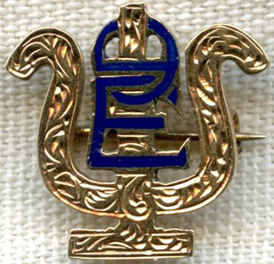 BEING RESEARCHED - 1910 Dated & Engraved PSI EPSILON Frat Pin in 14K ...