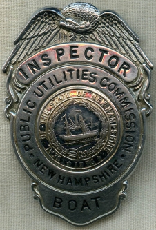 Nice, Ca. 1951 NH Public Utilities Comm. Boat Inspector Badge by S. M. Spencer Co.