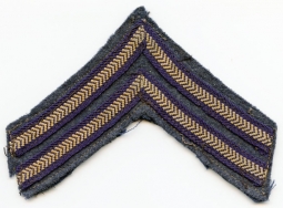 WWII Royal Air Force (RAF) Corporal Stripe Dark Blue Embroidery