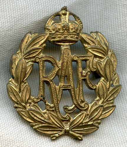 WWII RAF (Royal Air Force) Enlisted Man Hat Badge: Flying Tiger ...