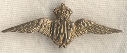 WWI RAF Royal Air Force Sweetheart Wing in 9 Carat Gold