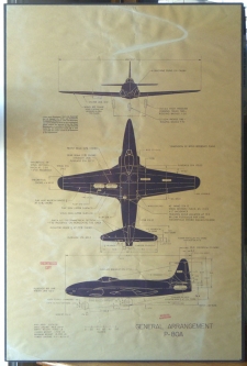 Rare 1945 P-80A Shooting Star General Arrangement Blueprint Poster