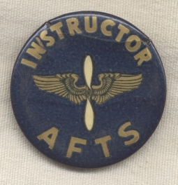 Rare Late WWII Celluloid Air Forces Training Service (AFTS) Flight Instructor Badge