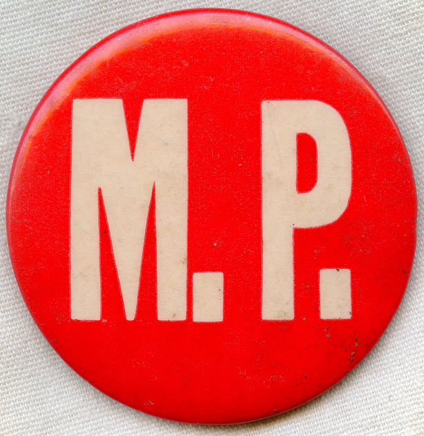 Rare WWII US Army Military Police (MP) Badge in Celluloid from New York ...