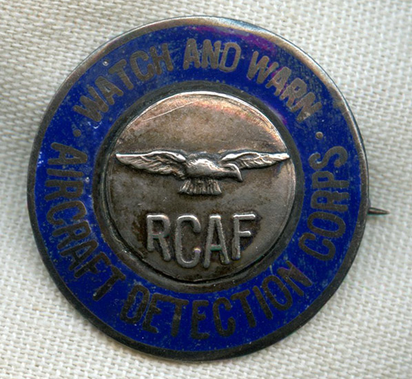 Rare WWII Royal Canadian Air Force Aircraft Detection Corps: Flying ...