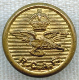 Rare 1920s Royal Canadian Air Force (RCAF) Hat Button by Scully