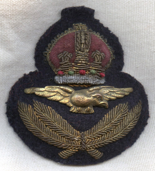 Beautiful WWII Canadian-Made RAF - RCAF Officer Service Dress Hat Badge ...