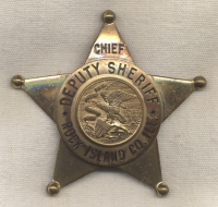 Rock Island County, Illinois Chief Deputy Sheriff 5-Point Star Badge