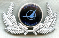 Early 1980s Republic Airlines Pilot Hat Badge