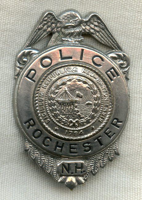 Nice 1930's Rochester, New Hampshire Police Badge in Nickel-Plated ...