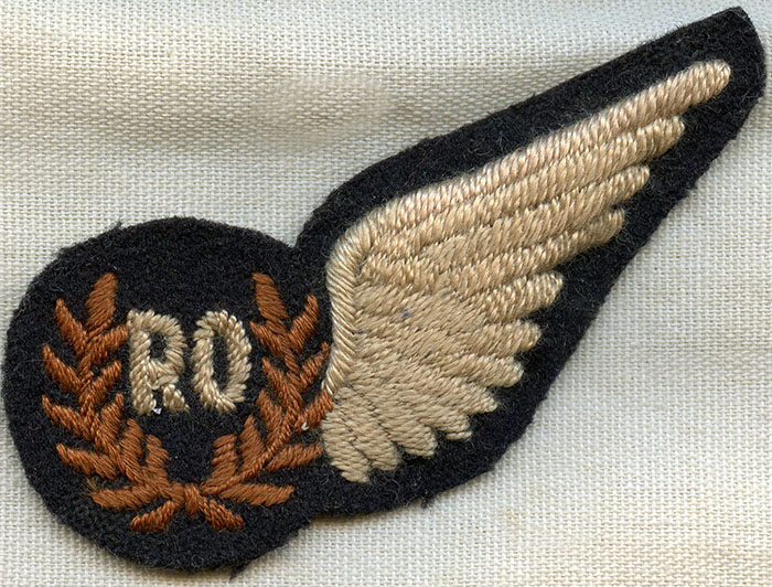 Nice Variant WWII RAF Radio Observer Wing. Partially Padded. Wing Only ...