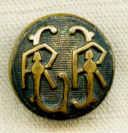 Early  Lovely Long Island Rail Road Union Button, Ca 1870's - 1880's by Joseph Webbor, NY