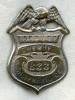 WWI Era Sacramento California Deputy Sheriff "Posse" / Special Badge by L. A. Rubber Stamp Co.