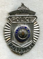 Late 1950s Salisbury, Massachusetts Police Wallet Badge in Clamshell Style