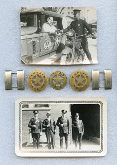 Great 1920's Collar Badges Rank Insignia & Photos of San Antonio TX Police Captain William Dickman