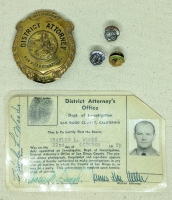 Rare 1930 - 50 San Diego Co. District Attorney Investigator #2 Badge Grouping