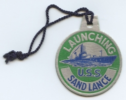 WWII Submarine Launch Tag for the USS Sand Lance SS-381