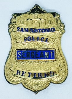 Beautiful Old 1950's San Antonio Texas City Police Sergeant Retired Badge in Leather Holder