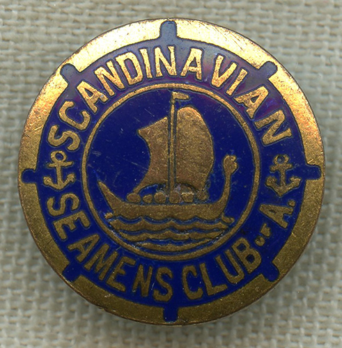 Rare 1930's Scandinavian Seamen's Club of America Member Lapel Pin ...